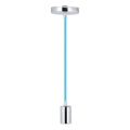 Ανάρτηση με ροζέτα και ντουί 1xE27/60W/230V μπλε/γυαλιστερό χρώμιο