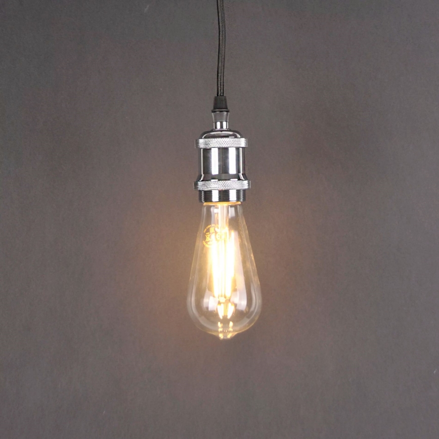 Ανάρτηση με ροζέτα και ντουί 1xE27/20W/230V γυαλιστερό χρώμιο