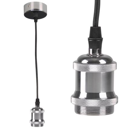 Ανάρτηση με ροζέτα και ντουί 1xE27/20W/230V γυαλιστερό χρώμιο