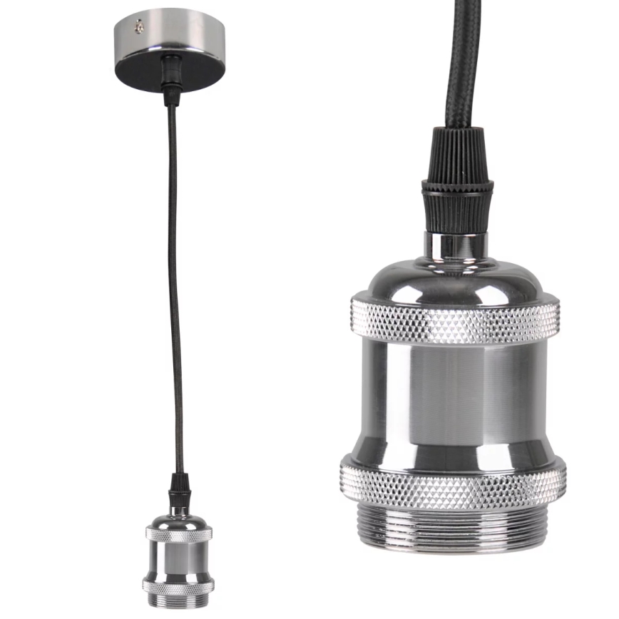Ανάρτηση με ροζέτα και ντουί 1xE27/20W/230V γυαλιστερό χρώμιο