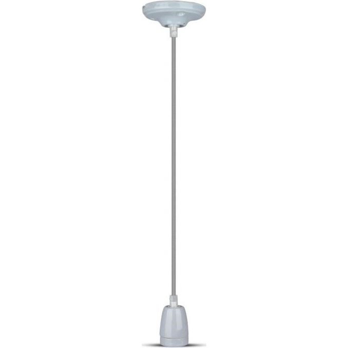 Ανάρτηση με ροζέτα και ντουί 1xE27/60W/230V γκρι/πορσελάνη