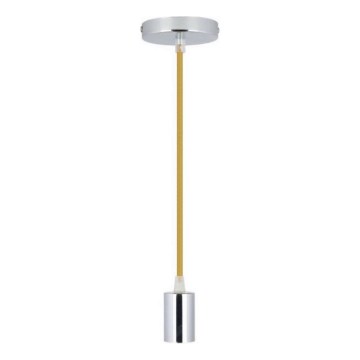 Ανάρτηση με ροζέτα και ντουί 1xE27/60W/230V καφέ/γυαλιστερό χρώμιο