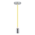 Ανάρτηση με ροζέτα και ντουί 1xE27/60W/230V κίτρινο/γυαλιστερό χρώμιο
