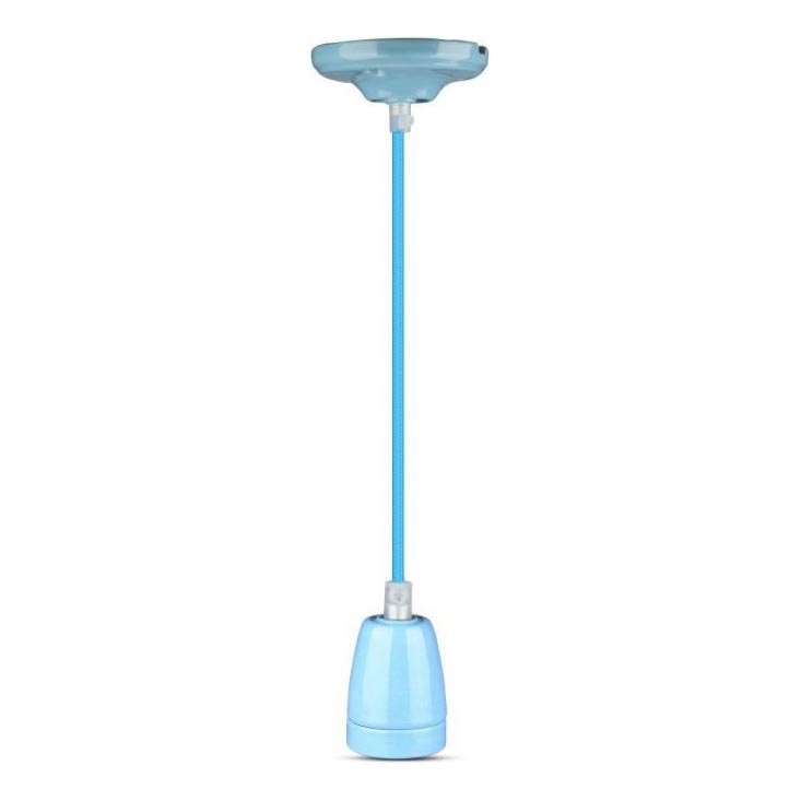 Ανάρτηση με ροζέτα και ντουί 1xE27/60W/230V μπλε/πορσελάνη