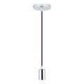 Ανάρτηση με ροζέτα και ντουί 1xE27/60W/230V μωβ/γυαλιστερό χρώμιο