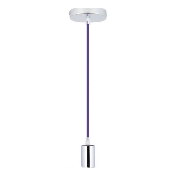 Ανάρτηση με ροζέτα και ντουί 1xE27/60W/230V μωβ/γυαλιστερό χρώμιο