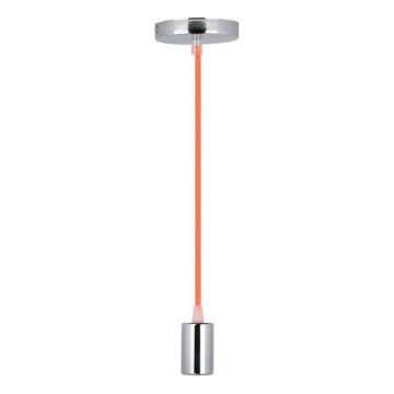 Ανάρτηση με ροζέτα και ντουί 1xE27/60W/230V πορτοκαλί/γυαλιστερό χρώμιο