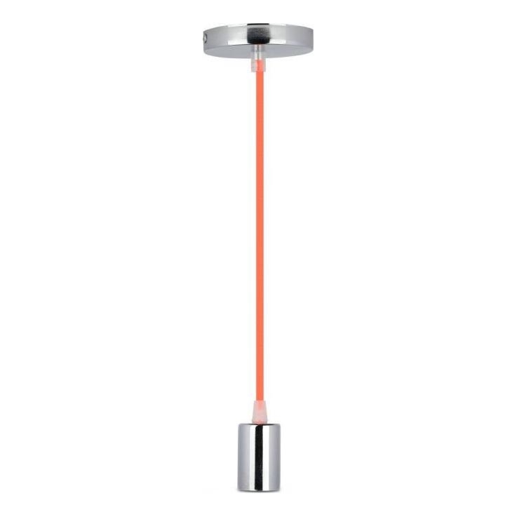 Ανάρτηση με ροζέτα και ντουί 1xE27/60W/230V πορτοκαλί/γυαλιστερό χρώμιο