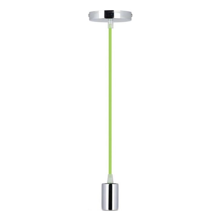 Ανάρτηση με ροζέτα και ντουί 1xE27/60W/230V πράσινο/γυαλιστερό χρώμιο