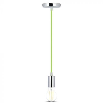 Ανάρτηση με ροζέτα και ντουί 1xE27/60W/230V πράσινο/γυαλιστερό χρώμιο