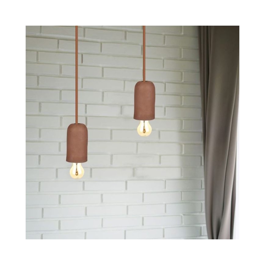 Ανάρτηση με ροζέτα και ντουί 1xE27/60W/230V τσιμέντο/καφέ