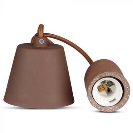 Ανάρτηση με ροζέτα και ντουί 1xE27/60W/230V τσιμέντο/καφέ