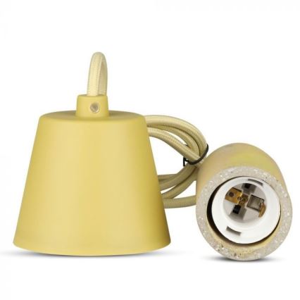 Ανάρτηση με ροζέτα και ντουί 1xE27/60W/230V τσιμέντο/κίτρινο