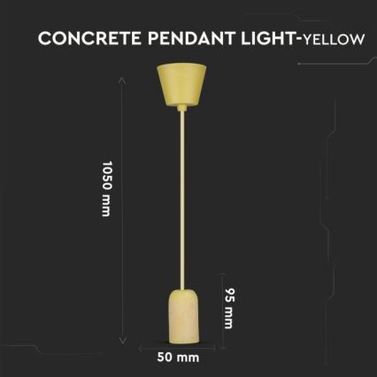Ανάρτηση με ροζέτα και ντουί 1xE27/60W/230V τσιμέντο/κίτρινο