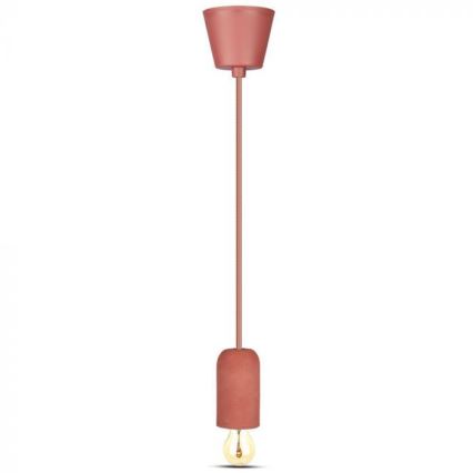 Ανάρτηση με ροζέτα και ντουί 1xE27/60W/230V τσιμέντο/κόκκινο
