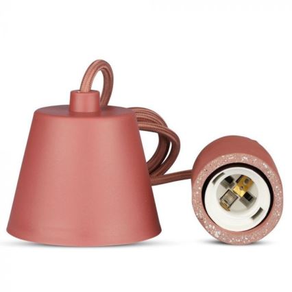 Ανάρτηση με ροζέτα και ντουί 1xE27/60W/230V τσιμέντο/κόκκινο