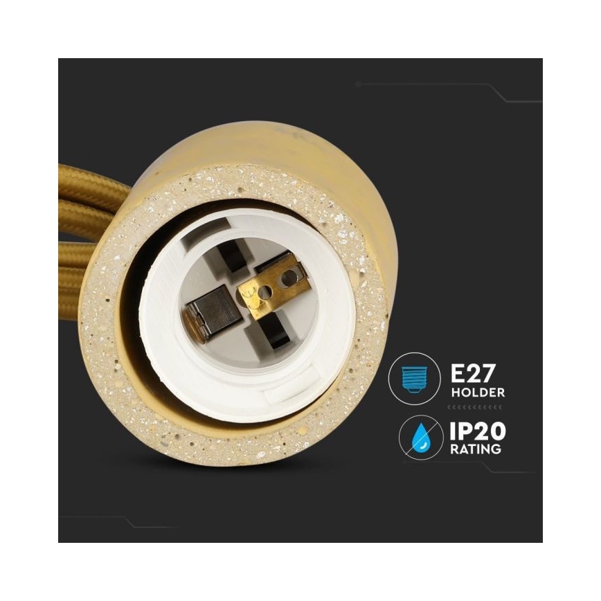 Ανάρτηση με ροζέτα και ντουί 1xE27/60W/230V τσιμέντο/μπεζ