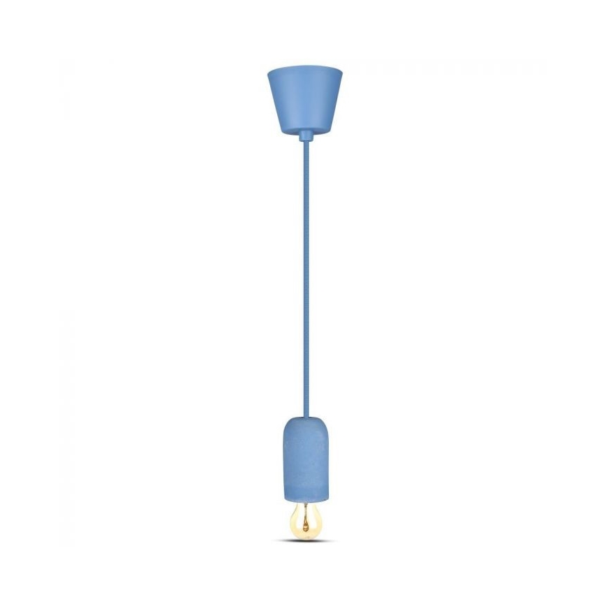 Ανάρτηση με ροζέτα και ντουί 1xE27/60W/230V τσιμέντο/μπλε