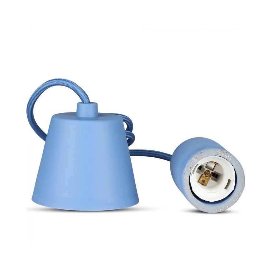 Ανάρτηση με ροζέτα και ντουί 1xE27/60W/230V τσιμέντο/μπλε