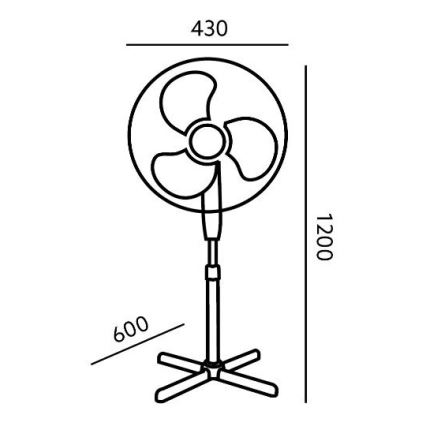 Ανεμιστήρας δαπέδου VIENTO 45W/230V μαύρο