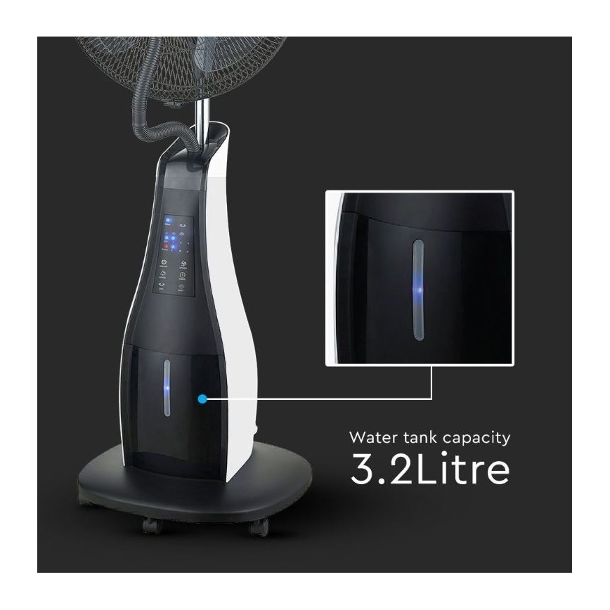 Ανεμιστήρας δαπέδου με ψεκαστήρα 80W/230 μαύρο  + RC