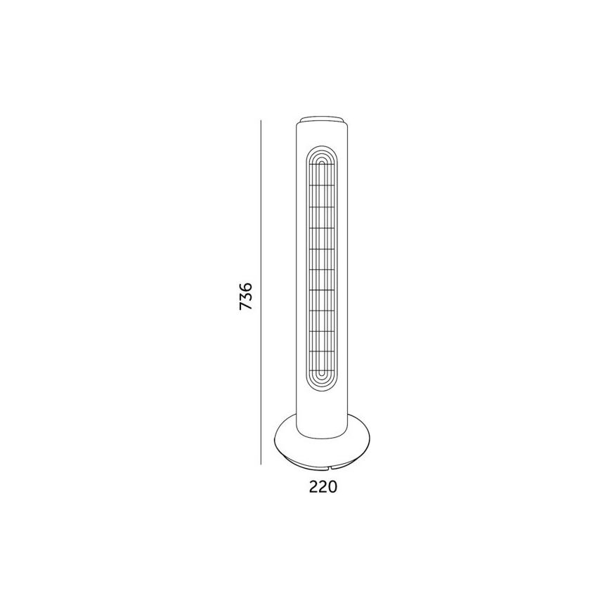 Ανεμιστήρας Ορθοστάτης VENLO 45W/230V 73,6 cm μαύρο