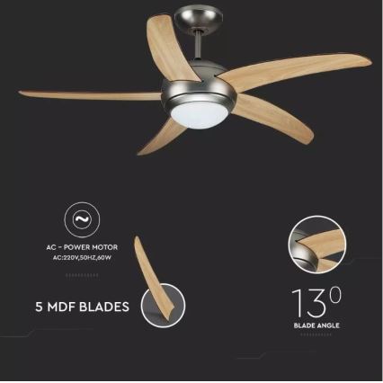 Ανεμιστήρας οροφής 2xE27/20W/230V διάμετρος 132 cm + τηλεχειριστήριο