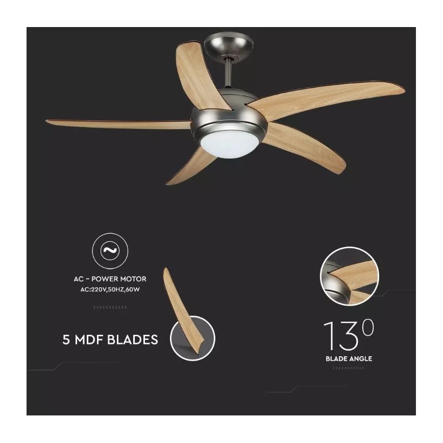 Ανεμιστήρας οροφής 2xE27/20W/230V διάμετρος 132 cm + τηλεχειριστήριο