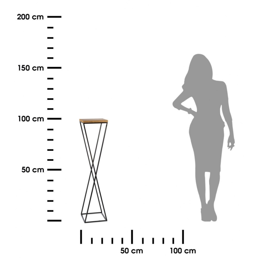 Ανθοστήλη LOFT 100x24 cm μαύρο/καφέ