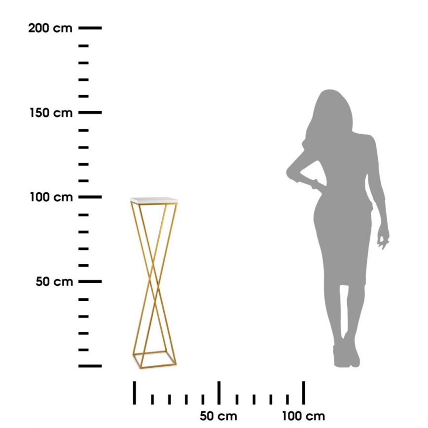 Ανθοστήλη LOFT 100x24 cm χρυσό/λευκό