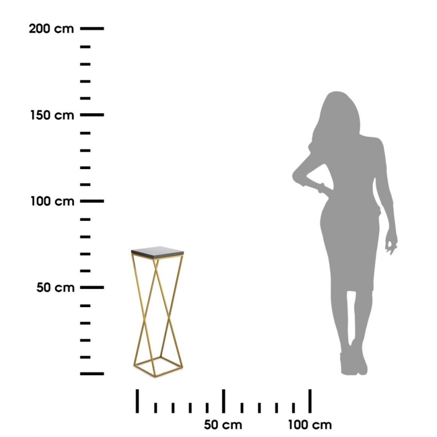 Ανθοστήλη LOFT 70x24 cm χρυσό/μαύρο