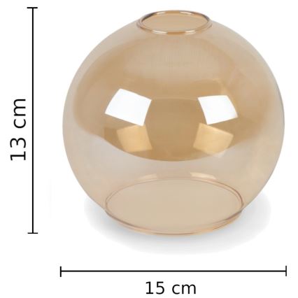 Ανταλλακτικό γυαλί για φωτιστικό τοίχου AMBER - καφέ φιμέ