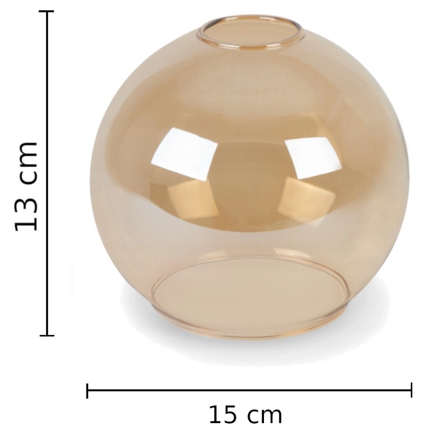 Ανταλλακτικό γυαλί για φωτιστικό τοίχου AMBER - καφέ φιμέ