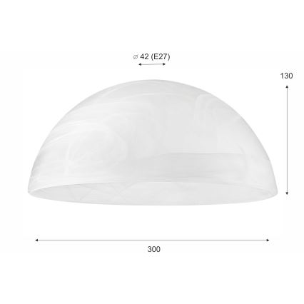 Γυαλί αντικατάστασης πολύφωτου E27 130x300 mm λευκό