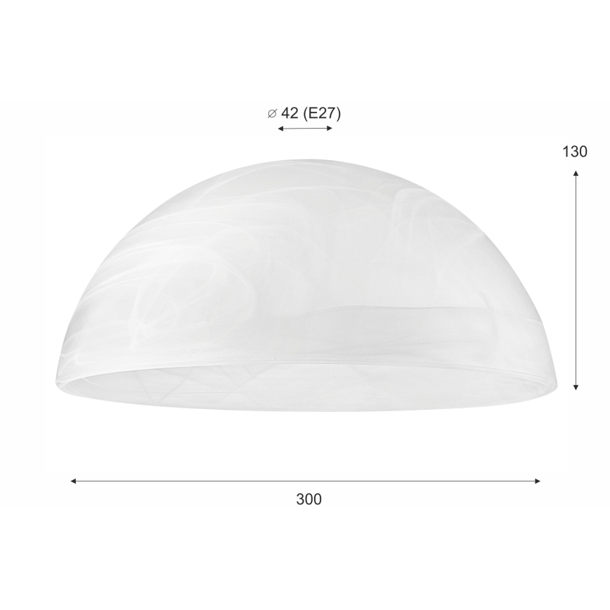 Γυαλί αντικατάστασης πολύφωτου E27 130x300 mm λευκό