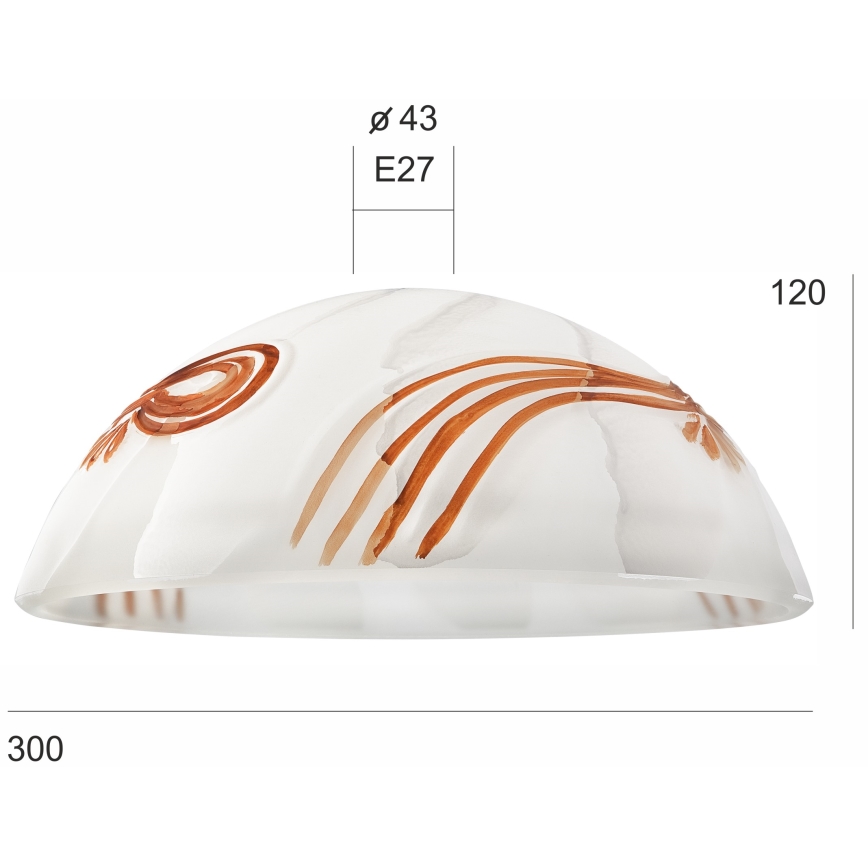Ανταλλακτικό γυαλί για πολυέλαιο SFERA E27 120x300 mm λευκό/πορτοκαλί