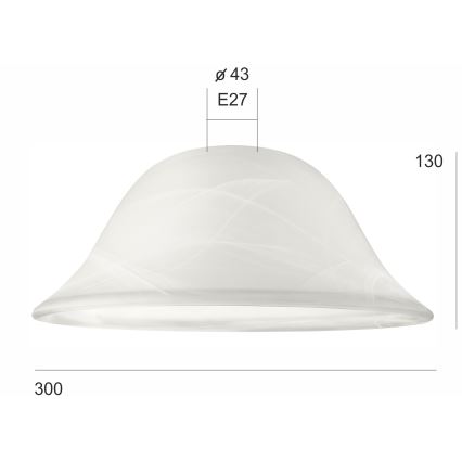 Ανταλλακτικό γυαλί για πολυέλαιο SFERA E27 130x300 mm λευκό