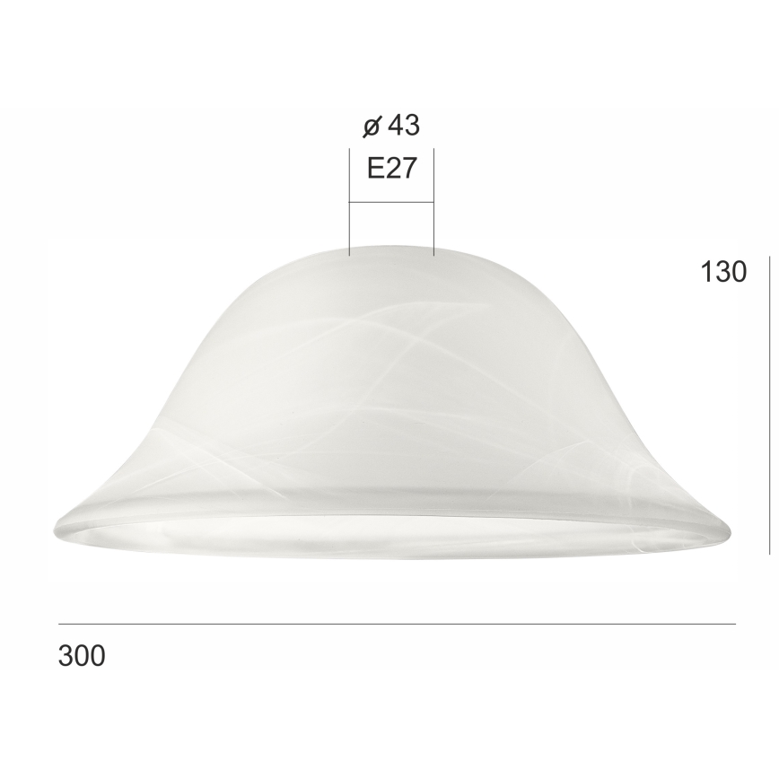 Ανταλλακτικό γυαλί για πολυέλαιο SFERA E27 130x300 mm λευκό
