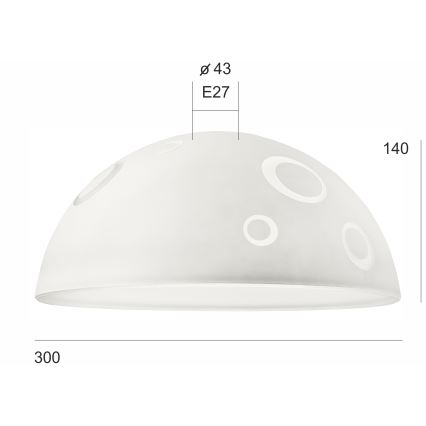 Ανταλλακτικό γυαλί για φωτιστικό SFERA E27 140x300 mm λευκό