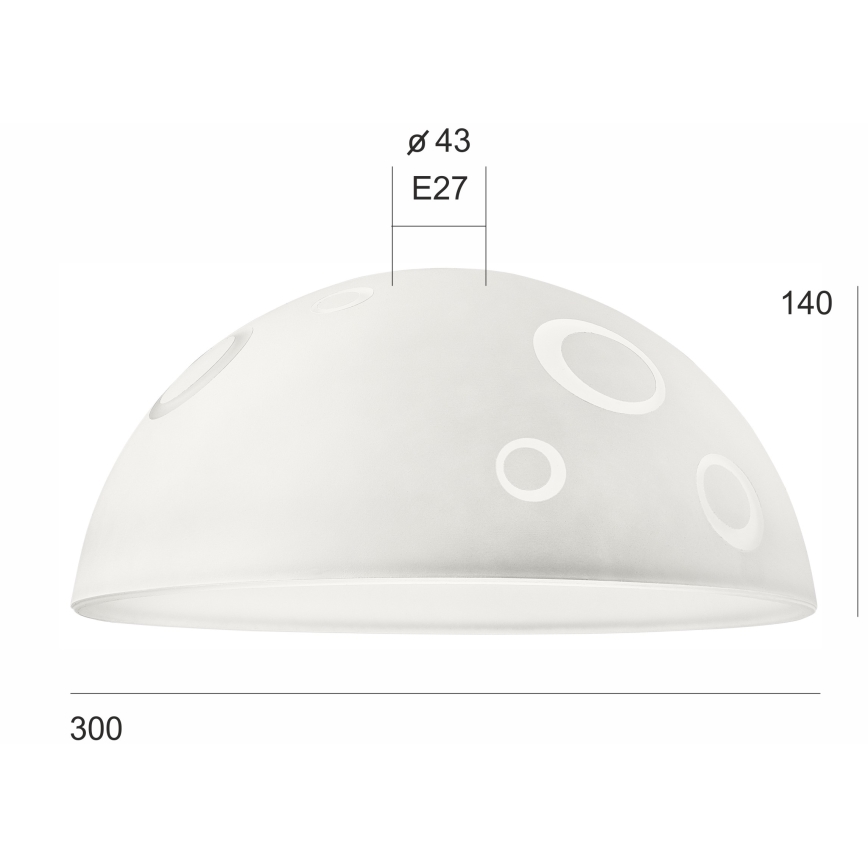 Ανταλλακτικό γυαλί για φωτιστικό SFERA E27 140x300 mm λευκό