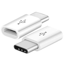 Αντάπτορας Micro USB για USB C λευκό