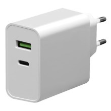 Αντάπτορας φόρτισης USB-C Power Delivery + USB-A 45W/230V λευκό