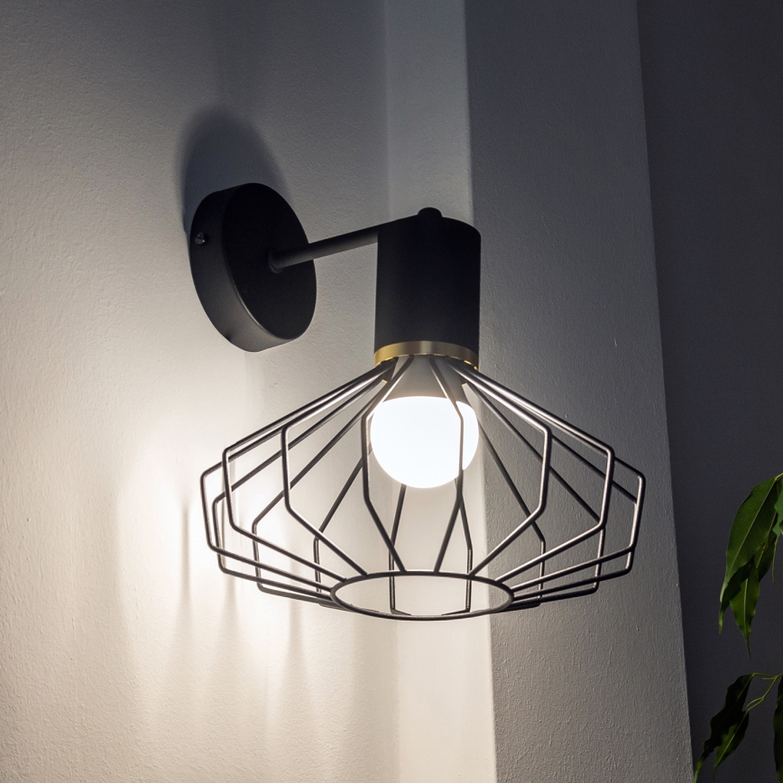 Απλίκα SOLANO 1xE27/15W/230V μαύρο/χρυσό