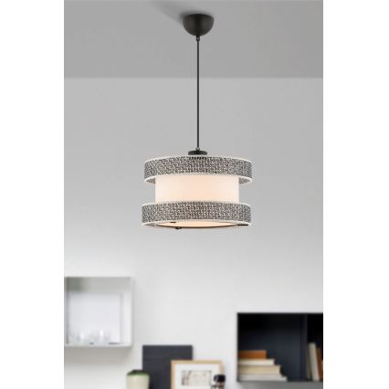 Απλίκα με καλώδιο HALO 1xE27/60W/230V σε κρέμα/γκρι