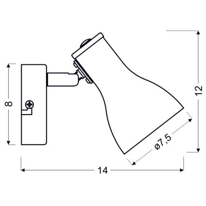 Απλίκα τοίχου JULIE 1xE14/40W/230V γκρι