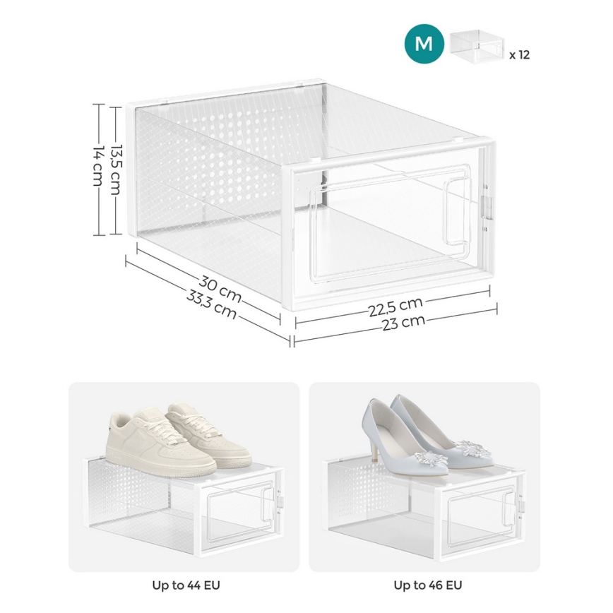 Αρθρωτή ραφιέρα με θήκες BOXIFY, λευκή