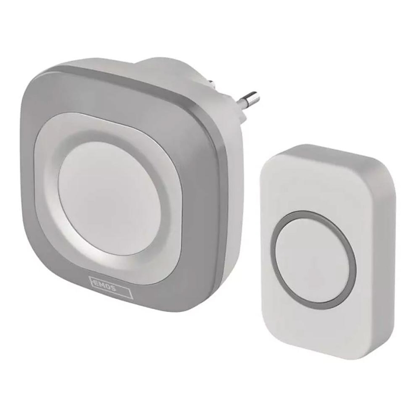 Ασύρματη κουδούνι για πρίζα 230V + 1xCR2032 IP44 γκρι