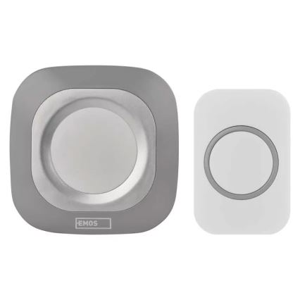 Ασύρματη κουδούνι για πρίζα 230V + 1xCR2032 IP44 γκρι