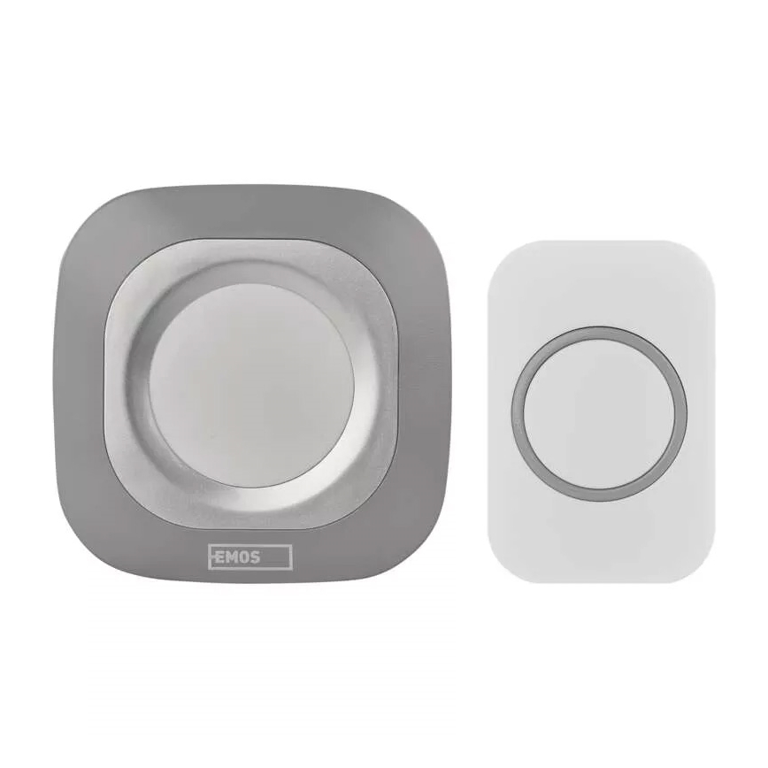 Ασύρματη κουδούνι για πρίζα 230V + 1xCR2032 IP44 γκρι
