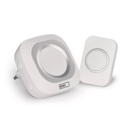 Ασύρματο κουδούνι για πρίζα 230V + 1xCR2032 IP44 λευκό